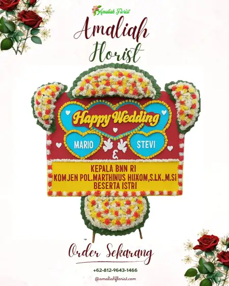 Papan Bunga Pernikahan Sumbung